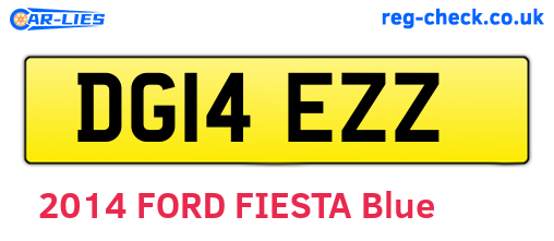 DG14EZZ are the vehicle registration plates.