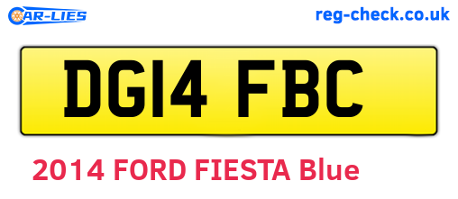 DG14FBC are the vehicle registration plates.