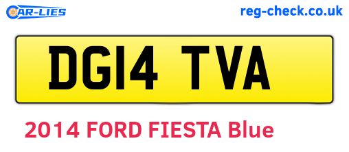 DG14TVA are the vehicle registration plates.