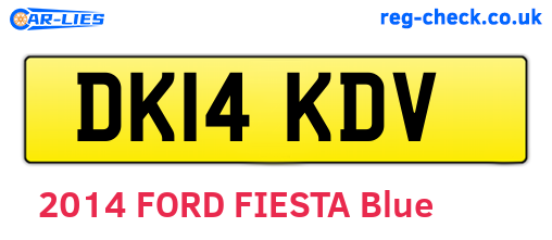 DK14KDV are the vehicle registration plates.
