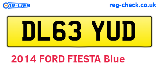 DL63YUD are the vehicle registration plates.