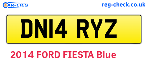 DN14RYZ are the vehicle registration plates.