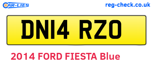 DN14RZO are the vehicle registration plates.
