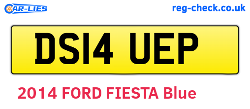 DS14UEP are the vehicle registration plates.