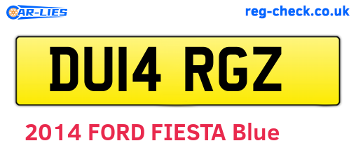 DU14RGZ are the vehicle registration plates.