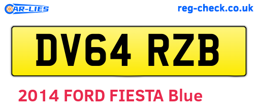 DV64RZB are the vehicle registration plates.
