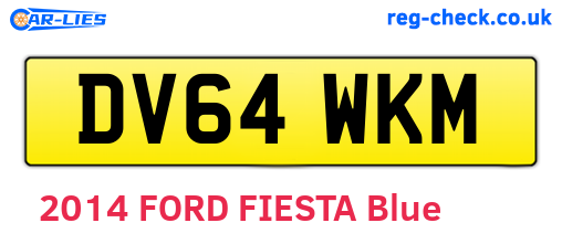 DV64WKM are the vehicle registration plates.