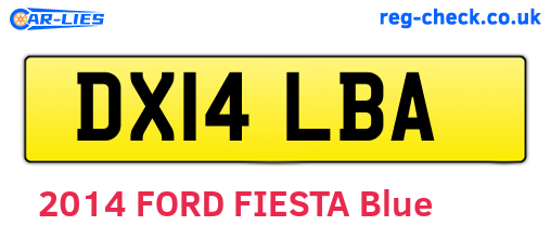 DX14LBA are the vehicle registration plates.