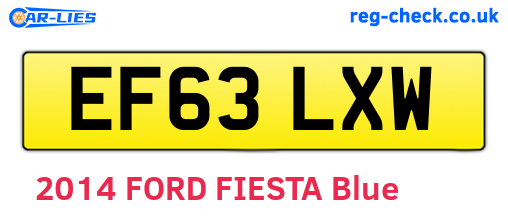 EF63LXW are the vehicle registration plates.
