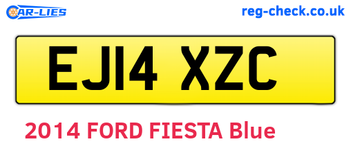 EJ14XZC are the vehicle registration plates.