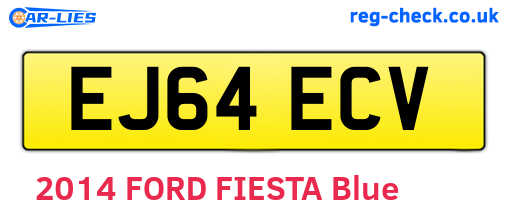 EJ64ECV are the vehicle registration plates.