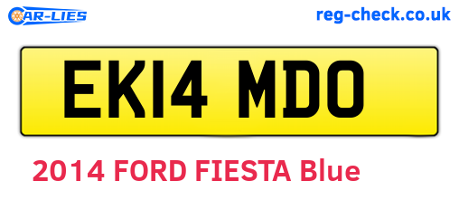 EK14MDO are the vehicle registration plates.