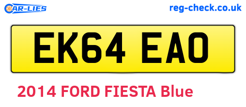 EK64EAO are the vehicle registration plates.