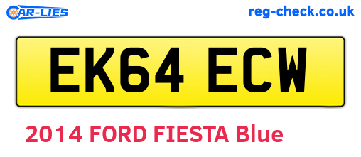 EK64ECW are the vehicle registration plates.