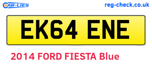 EK64ENE are the vehicle registration plates.