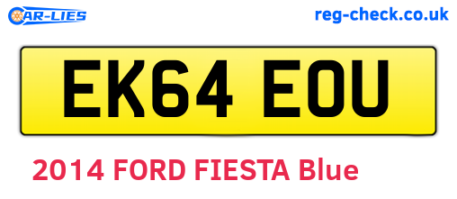 EK64EOU are the vehicle registration plates.