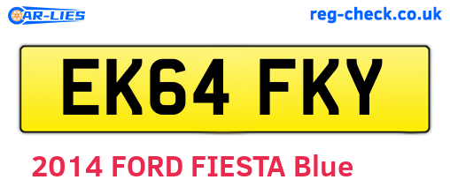 EK64FKY are the vehicle registration plates.