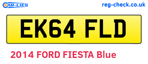 EK64FLD are the vehicle registration plates.