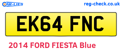 EK64FNC are the vehicle registration plates.