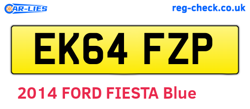 EK64FZP are the vehicle registration plates.