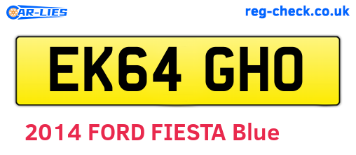 EK64GHO are the vehicle registration plates.