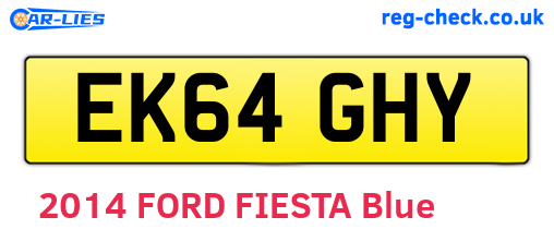 EK64GHY are the vehicle registration plates.