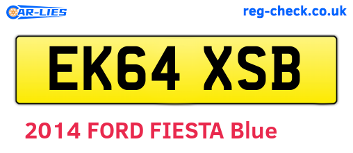 EK64XSB are the vehicle registration plates.