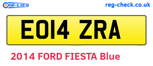 EO14ZRA are the vehicle registration plates.