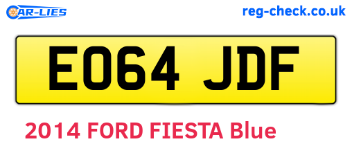 EO64JDF are the vehicle registration plates.