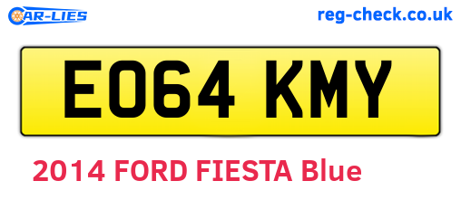 EO64KMY are the vehicle registration plates.