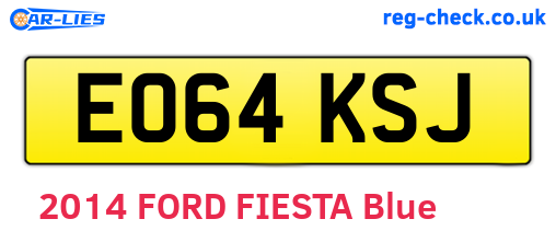 EO64KSJ are the vehicle registration plates.