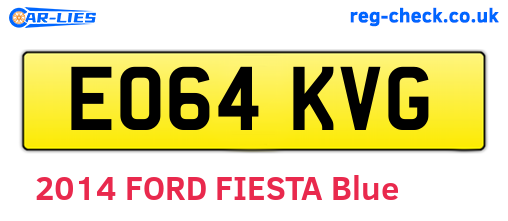 EO64KVG are the vehicle registration plates.