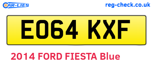 EO64KXF are the vehicle registration plates.