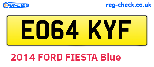 EO64KYF are the vehicle registration plates.