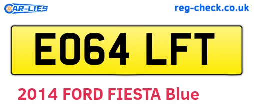EO64LFT are the vehicle registration plates.