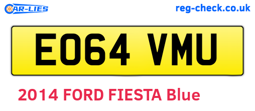 EO64VMU are the vehicle registration plates.