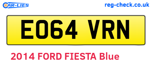 EO64VRN are the vehicle registration plates.