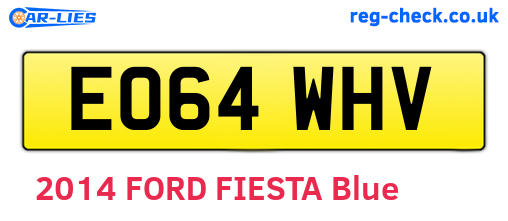 EO64WHV are the vehicle registration plates.