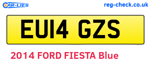 EU14GZS are the vehicle registration plates.