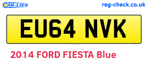 EU64NVK are the vehicle registration plates.