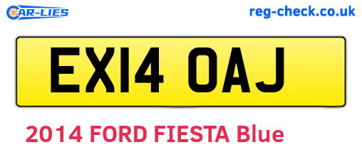 EX14OAJ are the vehicle registration plates.
