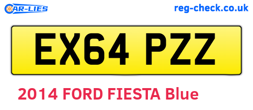 EX64PZZ are the vehicle registration plates.