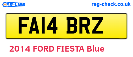 FA14BRZ are the vehicle registration plates.
