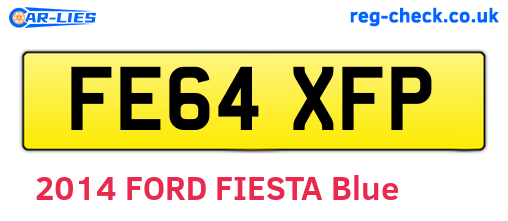 FE64XFP are the vehicle registration plates.