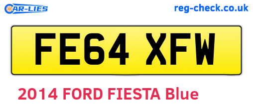FE64XFW are the vehicle registration plates.