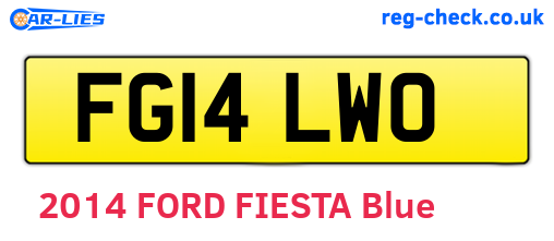 FG14LWO are the vehicle registration plates.