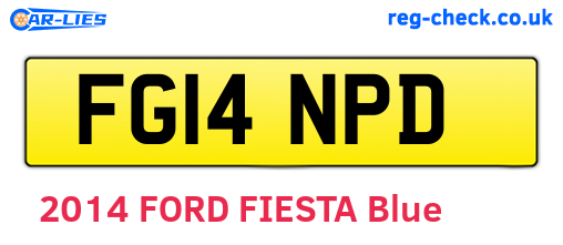 FG14NPD are the vehicle registration plates.