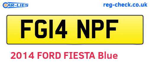 FG14NPF are the vehicle registration plates.