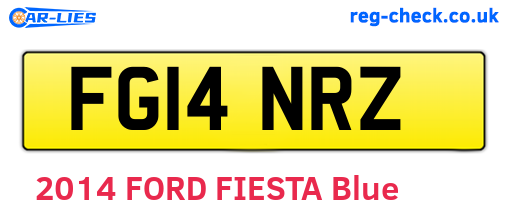 FG14NRZ are the vehicle registration plates.