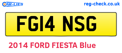 FG14NSG are the vehicle registration plates.